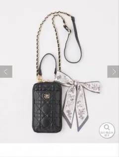 NICECLAUP スカーフ付きキルティングスマホショルダー