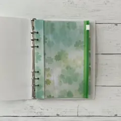 A5 6穴 システム手帳リフィル インデックス 5山 収納袋付 四ツ葉