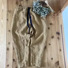 田村様専用＊ハンドメイド＊サフィラン　フランスリネン　サルエルパンツ　キャメルＬ
