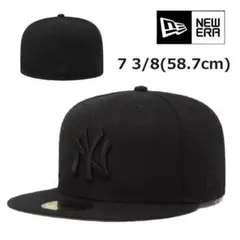 ニューエラ キャップ 59FIFTY ヤンキース ブラック×ブラック 58.7
