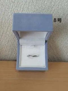 ヨンドシー 4℃　ウェーブデザイン ピンクシルバーリング