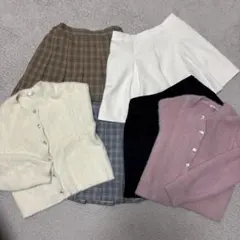 GU ユニクロまとめ売り150 160スカートズボンとカーディガンのセット