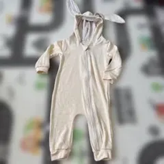 ウサギ耳フード付き　ロンパース 80cm