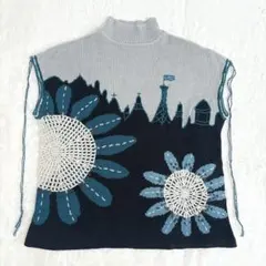 トクコプルミエ ベスト ハイネック サマーニット 刺繍 花柄 9