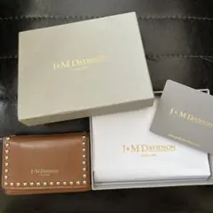 J&M DAVIDSON ブラウンレザー三つ折り財布のサムネイル
