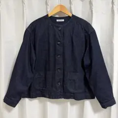 DEEP BLUE ノーカラー　デニムジャケット　岡山デニム