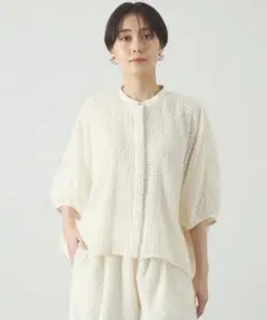 キャストコロンCAST:☆フェザーシフォンフォルムブラウス オフホワイト☆新品