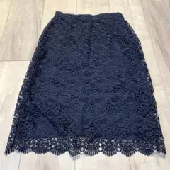 ユニクロ　レーススカート　ネイビー　S