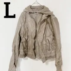 collectionb コレクションビー フェイクレザージャケット フード付 L