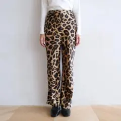 Sea Room Lynnウエストギャザーキャンバスタックパンツ　レオパードS SeaRoomlynn ウエストギャザーcanvasタックパンツ S