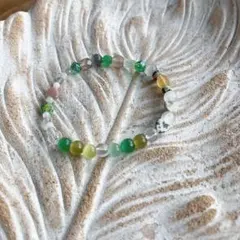 多色天然石ビーズブレスレット