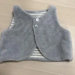 グレー フリース ベビーベスト 50-70cm