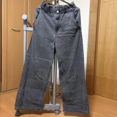 H&M ワイドデニム　ジーンズ　グレー