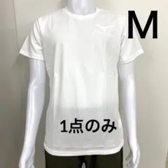 新品13825 MIZUNOホワイトM胸ロゴプリント半袖Tシャツ吸汗速乾スポーツ