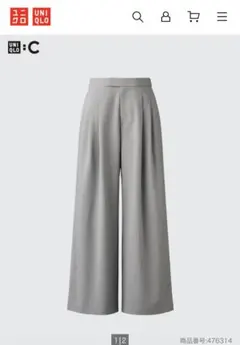 UNIQLO:C ユニクロC 感動タックワイドパンツ グレー M