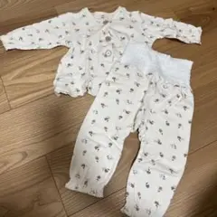 ベビー腹巻き付きパジャマ 花柄 90cm