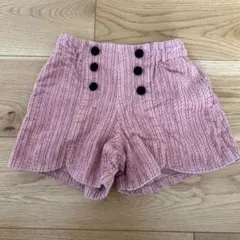 après les cours ピンク コーデュロイフリルショートパンツ 100