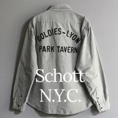 Schott ￼ショット ワークシャツ オックスフォード プリントデザイン XL