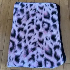 膝掛け　ハーフケット　ピンク　ヒョウ柄　約100×140cm