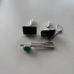 シルバー ネクタイピン カフス セット