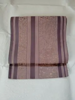 さ*さ様 [美品]茶色地に金のストライプ柄のシックな袋帯