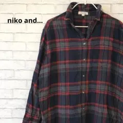 niko and...   ニコアンド チェックネルシャツ 襟ワイヤー 3