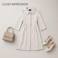 CLEAR IMPRESSION トレンチコート ベージュ 美シルエット　フレアのサムネイル