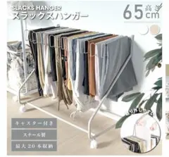 ハンガーラック スラックスハンガー キャスター付(ホワイト) TKS-YY820