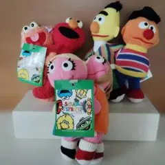 平成レトロ セサミストリート ペアぬいぐるみ 1990年代物 プライズ景品