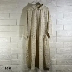 【サマンサモスモス】★水玉ワンピース★　ロング★ベージュ★(F)★ポケット