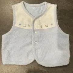 familiar ファミリア　水色 ボア ベビーベスト 70-85cm
