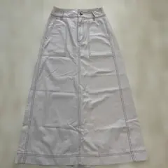 ナノユニバース　レディース　ロングスカート　白　グレー　36 S