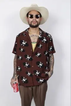 WACKO MARIA レコード柄 アロハシャツ ブラウンのサムネイル
