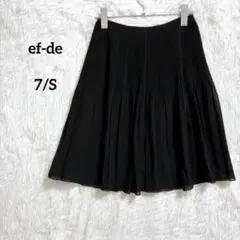 エフデ プリーツフレアスカート ブラック 7 S ひざ丈 ポリエステル 裏地