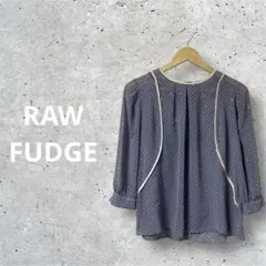RAW FUDGE★シフォン ラメプリント パイピングブラウス シアー