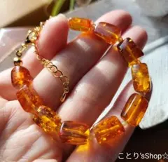 限定 特別価格 バルティックアンバー × シトリンブレス 琥珀ブレスレット 金運