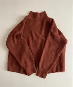 2way オーバーサイズ ハイネックニット Fサイズ オレンジ