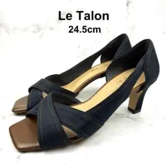 Le Talon ルタロン 24.5 クロスサンダル スクエアトゥ デニム風のサムネイル
