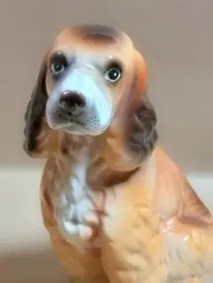【コッカースパニエル】犬置物　陶器製