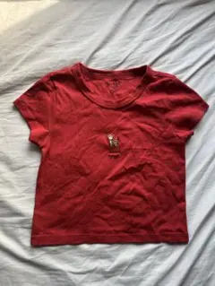 Brandy Melville John Galt鹿 刺繍 Tシャツレッド 美品