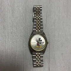 ミッキーマウス メンズ時計 シルバー ゴールドコンビ