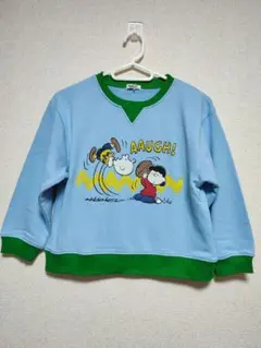 ち*ぃ様 【新品タグ付】スヌーピー トレーナー 120 PEANUTS 水色 裏