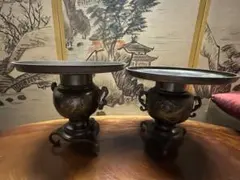 銅器 836g 小振り 水盤 砂鉢 華道 花器 煎茶道具 茶室 花鳥図 - メルカリ