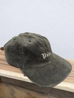 Polo コーデュロイ刺繍キャップ オリーブ