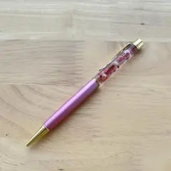 ハーバリウム　ボールペン　ピンク