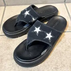 CONVERSE コンバース トングサンダル 黒 星柄 23cm