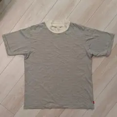 お値下げ中❗️ヘルスニットナローボーダーモックネック半袖TシャツXLのサムネイル