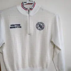 FiLaホワイト ゴルフ ニットセーター ジップアップ