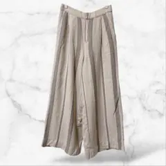 【relumeジャーナルスタンダード】カジュアルワイドパンツ ストライプ(38)