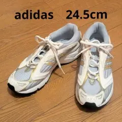 値下げ　アディダス　adidas　スニーカー　ホワイト　24.5cm　レディースのサムネイル